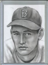 2019 TED WILLIAMS BRS 1/1 MASTERPIECE ART SKETCH CARD ARTIST SIGNED HAND DRAWN
