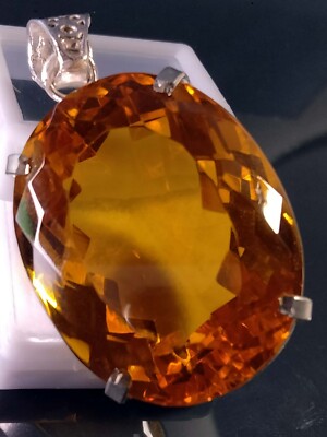 Oval Cut Pendant 135+ Ct Yellow Topaz Certified Natural Loose Gemstone