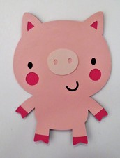 Cute Animal Pig Paper Die Cut Scrapbook Embellishment