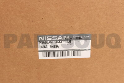 260609HS9A Genuine Nissan HEADLAMP ASSY LH 26060-9HS9A | eBay
