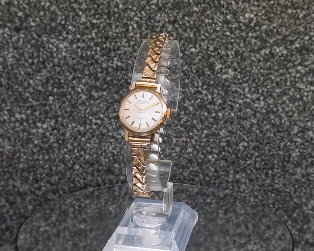 Vintage Montine 17 Jewels Hand Wind Watch, Rolled Gold-Plated
