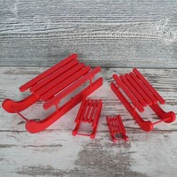 4Er Set Schlitten Aus Holz Rot Holzschlitten Dekoschlitten Basteln Winter Deko