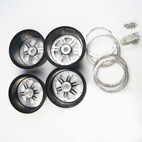 Half Alloy Wheels Beadlocks for Hpi Rovan Rofun KM Baja 5b 5t Buggy Truck - Picture 3 of 8
