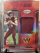 Sam Howell 🔥 2022  CERTIFIED NEW GENERATIONS JERSEY Red  109/199 🔥Commanders