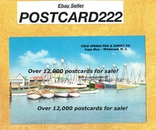 NJ Wildwood 1960s era vintage postcard cold spring fish & supply CAPE MAY