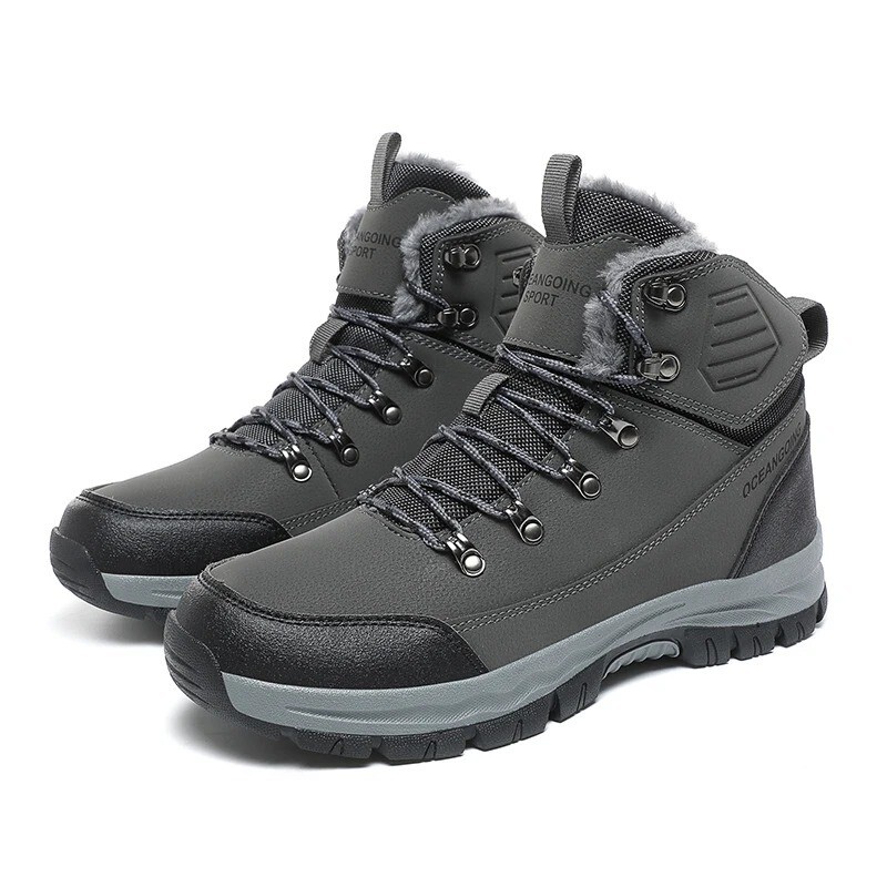 Botte de randonnée homme imperméable chaussure travail hiver chaude peluche