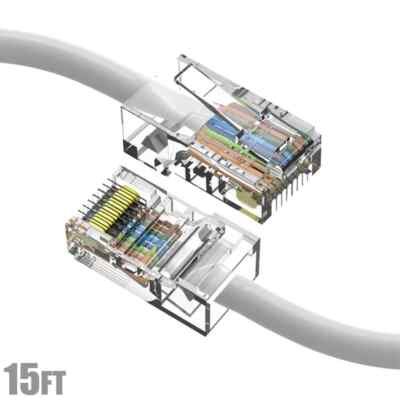 CAT5 CAT5E Ethernet Lan Network Cable UTP 50U 586B.2 White NTW 345U5ENB-015