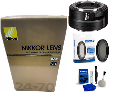 Nikon AF-S NIKKOR 24-70mm f/2.8E ED VR Lens - NK FTZ II Mount Adapter Bundle +