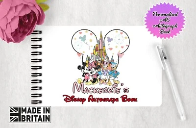 Personalised Disney Autograph Book Fab 5- Disneyland World Castle Autograph Book