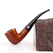 Handmade Briar Wooden Tobacco Pipe Curved Smooth Smoking Pipe Free Accessories