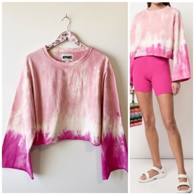APPARIS Satya Wide Sleeve Tie Dye Sweater! Pink Sweatshirt Large L