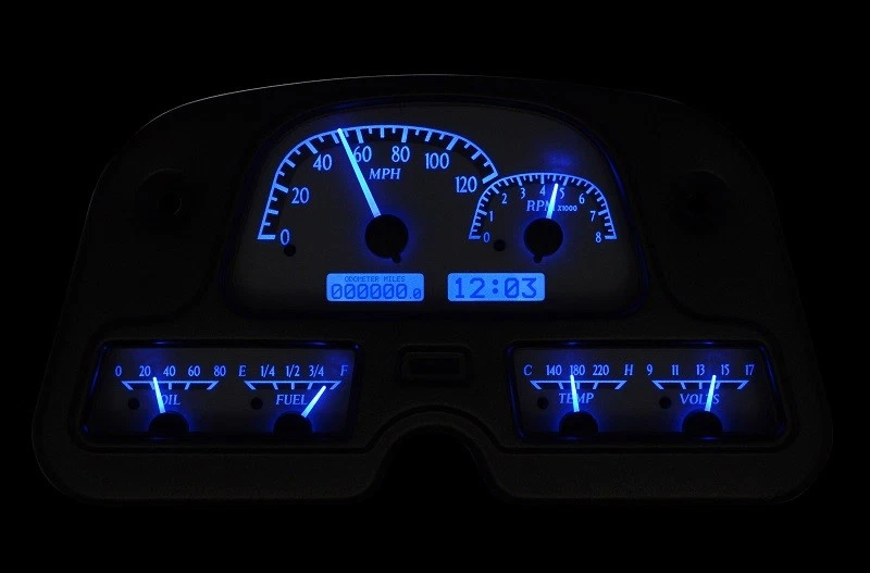 Sistema de calibre analógico Dakota Digital 62-84 Toyota FJ40 azul plateado VHX-62T-FJ-S-B Foto 2 de 4