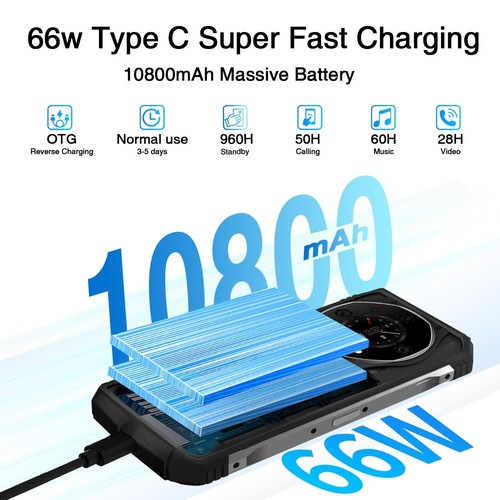 DOOGEE S110 Helio G99 120Hz Outdoor Handy 22GB+256GB Android 13 10800mAh&66W - Bild 7 von 10