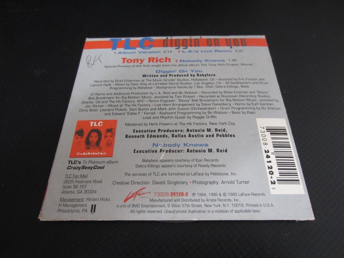 Diggin' on You [Single] by TLC (CD, Sep-1995, LaFace) 730082412025