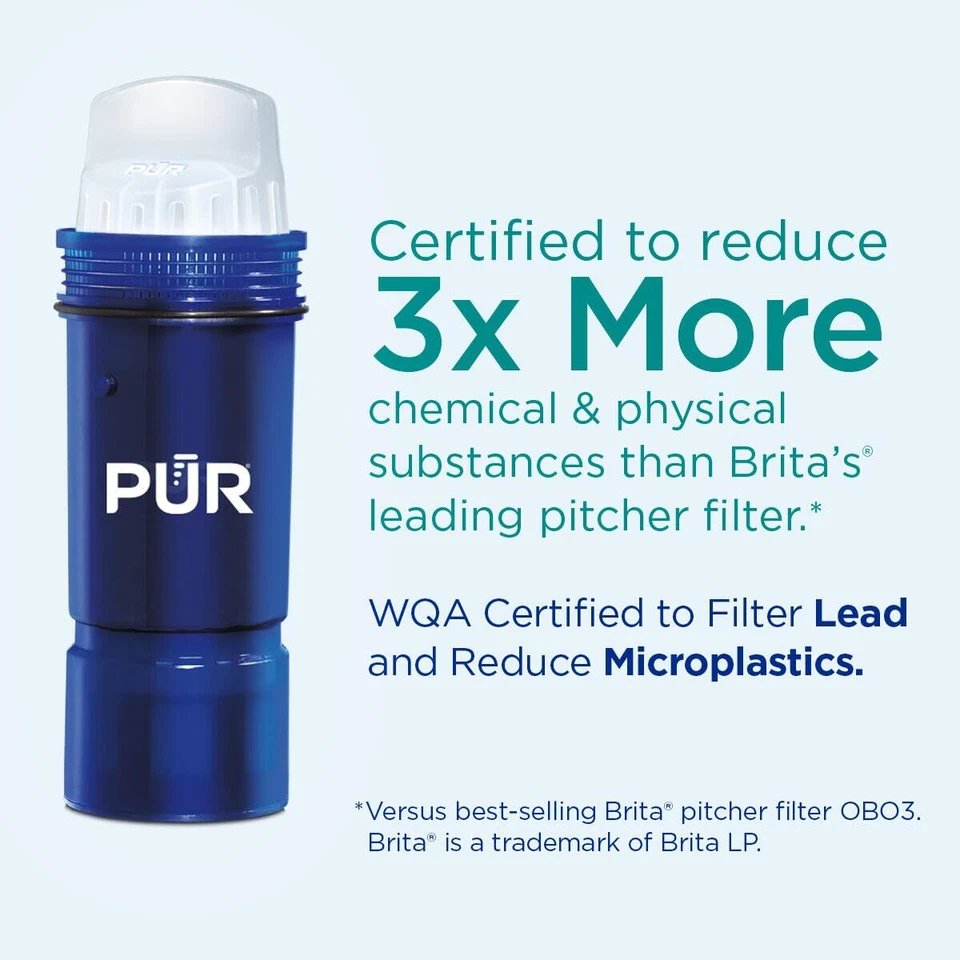 PUR PLUS 7 Cup Water Filter Pitcher White NSF Certified Lead Reduction Filter - Image 3 of 4