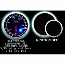 Prosport 60mm Oil Pressure Gauge Wo Sender Amber White