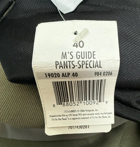 PATAGONIA Men's 40x33 Guide Pants 19020 ALP Special Outdoors Alpha Stretch NWT - Picture 6 of 8