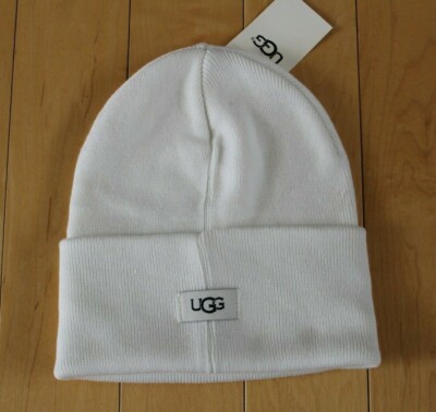 NWT UGG UNISEX Men Women Cuffed Knit Beanie Hat Ivory One