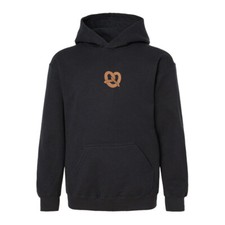 Pretzel embroidered pullover sweat hoodie