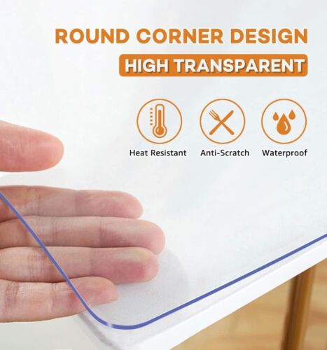 Elegant Clear Plastic Dining Table Pad 52x108 Inch - Non-Slip & Heat Resistant - Picture 4 of 9