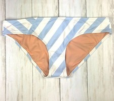 NWT NEW J. CREW Surf hipster bikini bottom asymmetric stripe K4866 PIV Blue L
