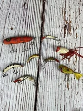 Lot Of 8 Vintage Antique Fishing Lures Mostly Kautzky Lazy Ike’s