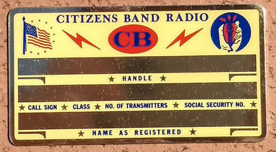 Custom Engraved - C.B. Radio Operator Transmitter ID Plate