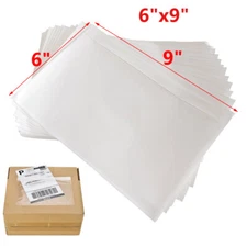 6"x9" Shipping Label Invoice 50 Clear Adhesive Packing List Shipping Label Pouch
