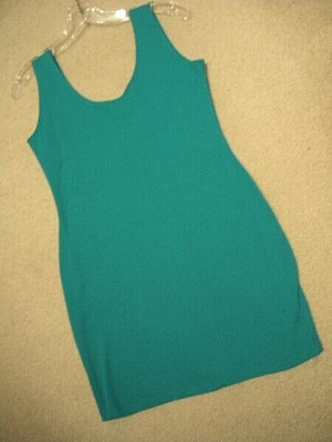 green lycra dress Odette Women Green A-Line Solid Polyester Lycra Long Dress main image 0