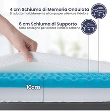 Topper Matrimoniale Memory Foam HD 160x190 Cm - Alto 6 Cm, Rivestimento Cotone, Made In Italy, Ortopedico - Foto 6