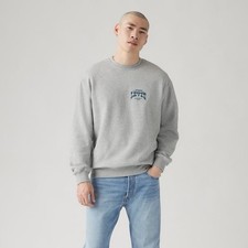 Levis XL Mens Sweatshirt Relaxed Fit Crewneck Fleece Pullover Gray