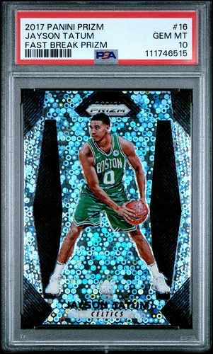 PSA 10 2017 Panini Prizm Jayson Tatum Fast Break Rookie RC Silver Disco #16