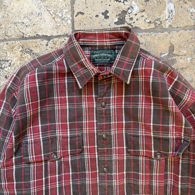 Vintage Polo Ralph Lauren Country Red Plaid Flannel Shirt Mens