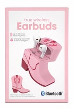 Vivitar True Wireless Bluetooth Earbuds w Pink Cowgirl Boot Charging Case NEW