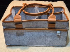 New faya Gray Baby Diaper Caddy Organizer Large Tote Bag Infants Boy Girl Nusery