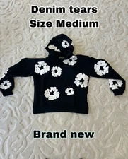 Authentic Denim Tears Black/White Hoodie Size Medium "Not Used" 