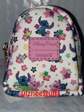 2026 Disney Parks Loungefly Mini Backpack Stitch AOP Bag Clip Charm Keychain New