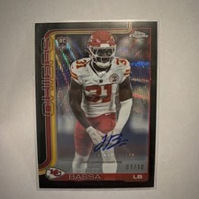 2025 Topps Chrome NFL Football Jeffrey Bassa RC Black Lava Auto /10 1ST ON PRINT