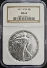 1990 American Silver Eagle 1oz ☆ MS69 NGC Brown Label ☆ Free Shipping