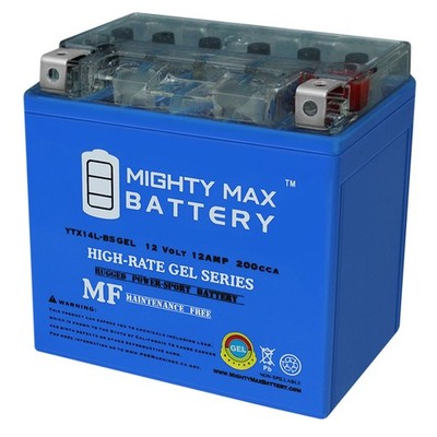 Mighty Max YTX14L-BS GEL Battery Replacement for BikeMaster BTX14L-BS