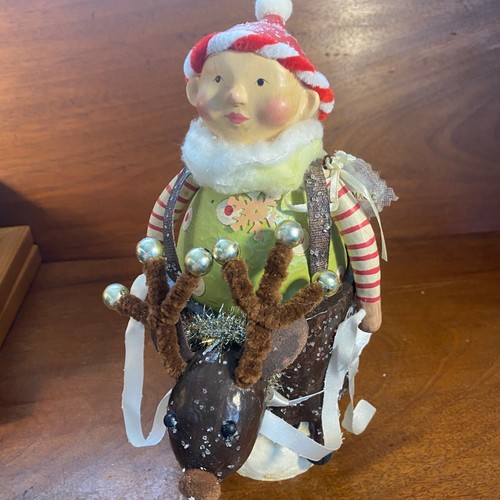 Larkspur Lane Elf Figurine By Lib Cummings-Mead For Silvestri Reindeer with Box - Picture 6 of 12