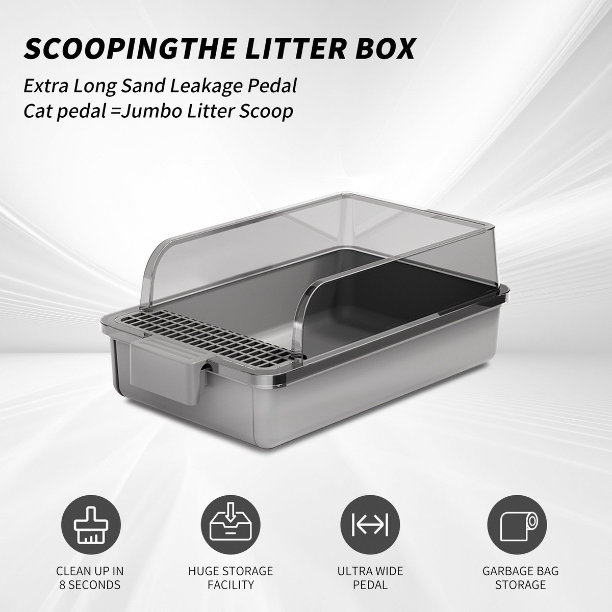 Cat Litter Box Automatic Self Cleaning Anti-splashing Semi-closed