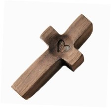SELIAWARE Cruz de Mano para Bautismo/Cumpleaños/Regalo de Confirmación Corazón Grabado