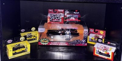 Mixed Brands Diecast Vehicle Lot Jada 1:24 Classic TV Batmobile & Batman