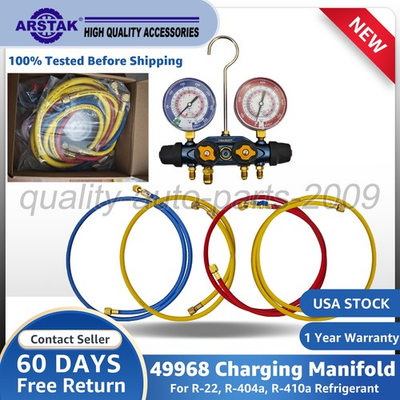 #ad #ad Fit Yellow Jacket 49968 4 Valve HVAC Manifold Gauge Gauges R 22 404A 410A NEW $170.00