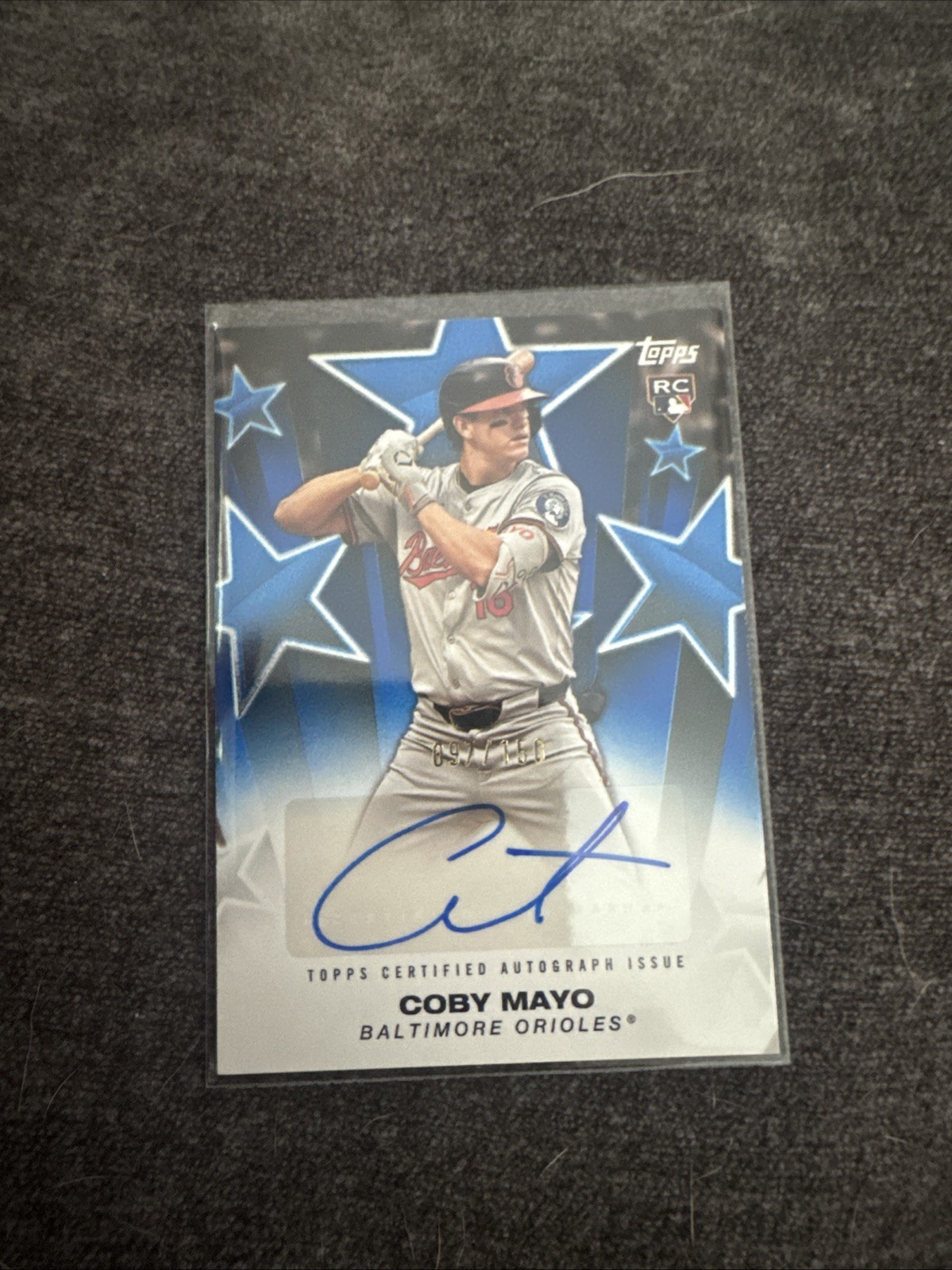 2025 Topps Series 2 COBY MAYO RC AUTO Baseball Stars Autograph BLUE #/150 BSA2CM