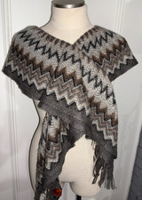 MISSONI DOUBLE LAYERED ELASTIC FRINGE SCARF W...