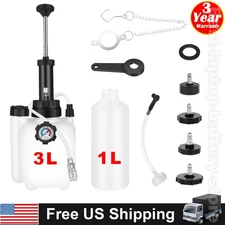 Universal 3L Capacity Manual Brake Clutch Bleeder Fluid Tool Power Bleeding Kit