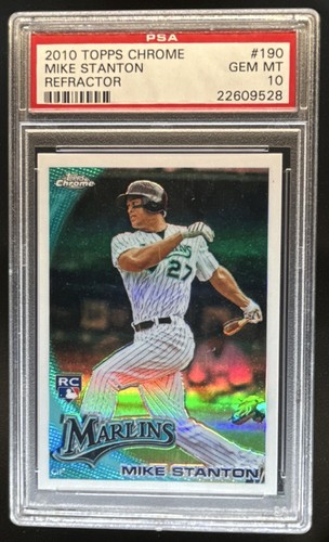 2010 Topps Chrome Mike Stanton Refractor RC Rookie #190 PSA 10 GEM MINT
