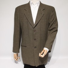 Giorgio Armani Collezioni Brown Wool Linen 3-Button Blazer Made in Italy Men 42R